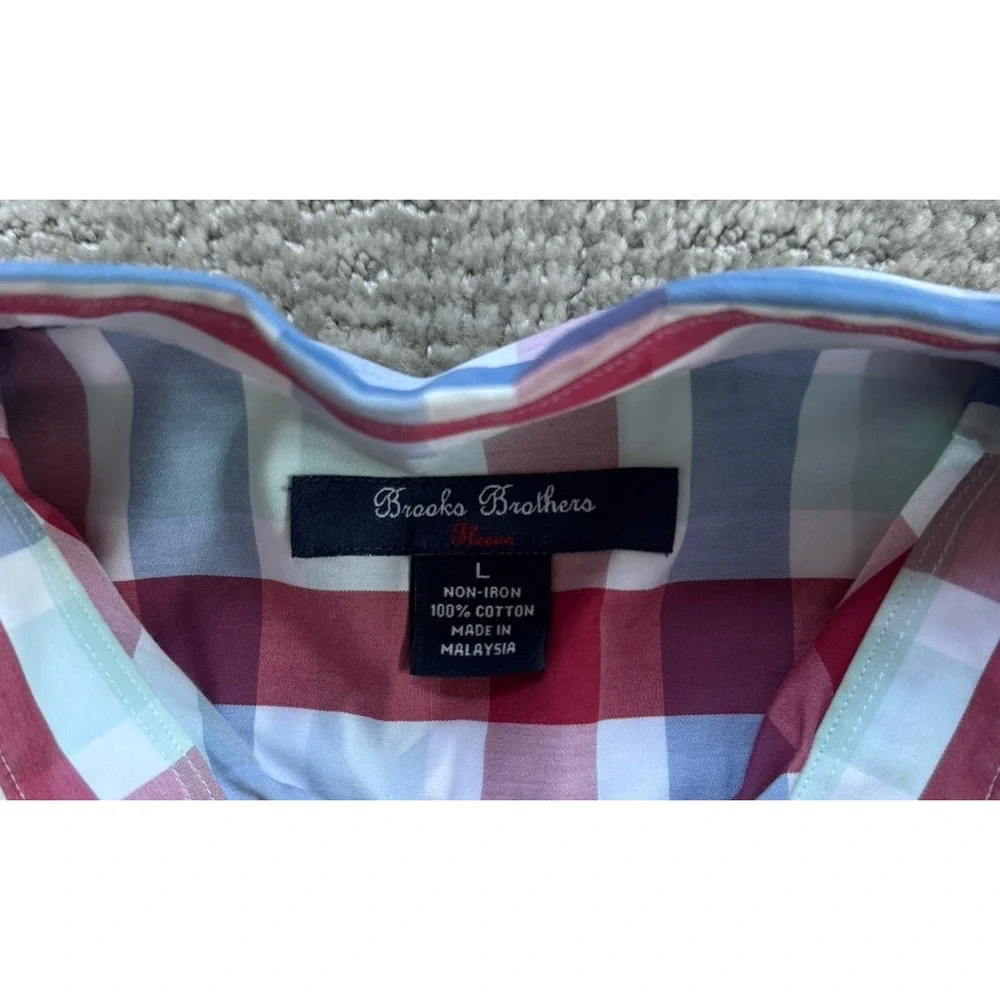 BROOKS BROTHERS BOYS Button Down  No Iron  Shirt‎  Plaid Size Large